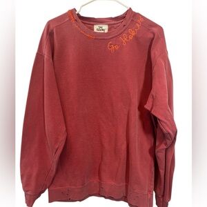 Custom Virginia Tech Hokies Burgundy Ladies Large Embroidered Sweatshirt READ